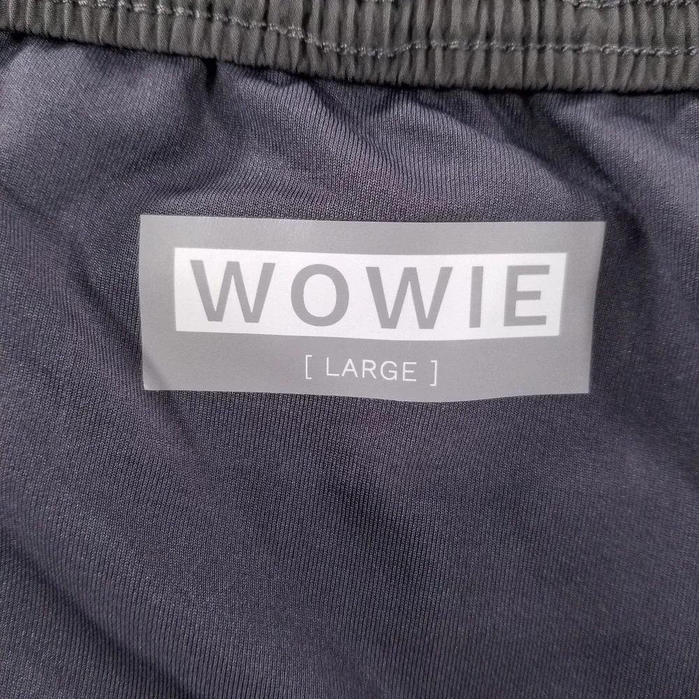 Wowie Shorts Mens Large Gray Lined Performance Gym Training Running Athletic